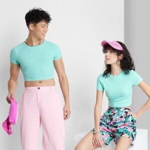 Wild Fable aqua blue crop top